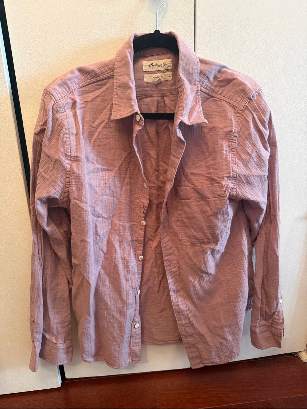 Madewell Dusty Rose Button-Front Shirt